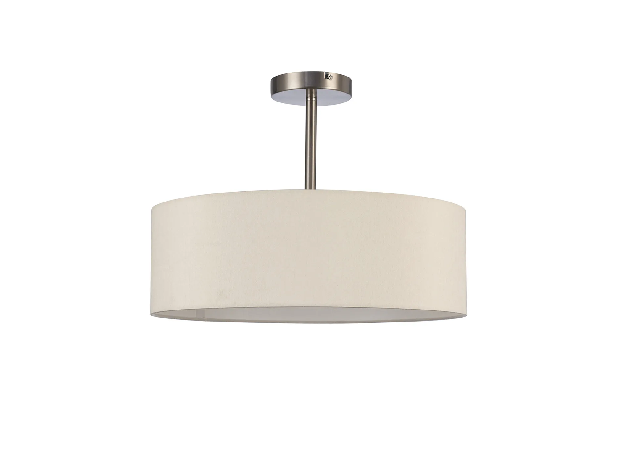 Baymont 45cm Semi Flush 3 Light Satin Nickel, Ivory Pearl/White DK0710  Deco Baymont SN IV